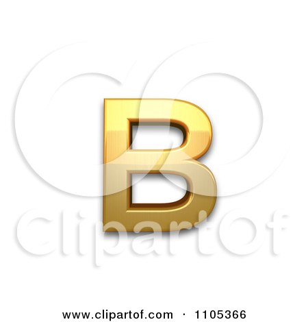 3d Gold cyrillic small letter ve Clipart Royalty Free CGI Illustration by Leo Blanchette