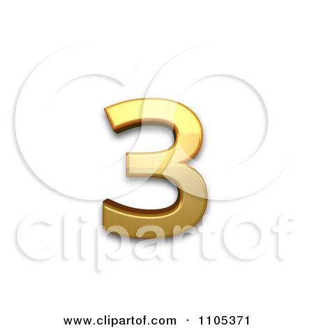 3d Gold cyrillic small letter ze Clipart Royalty Free CGI Illustration by Leo Blanchette