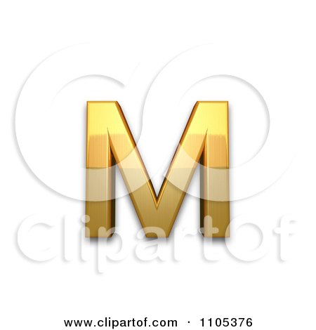 3d Gold cyrillic small letter em Clipart Royalty Free CGI Illustration by Leo Blanchette