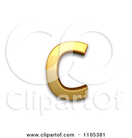 3d Gold cyrillic small letter es Clipart Royalty Free CGI Illustration by Leo Blanchette