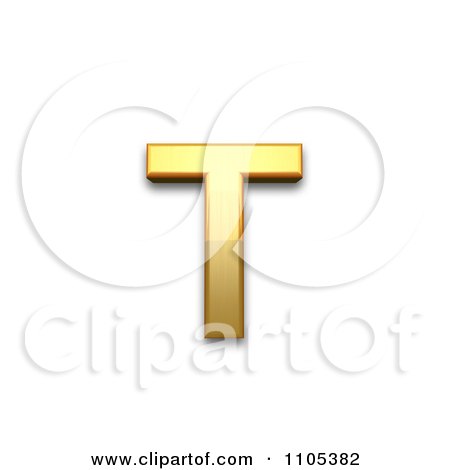 3d Gold cyrillic small letter te Clipart Royalty Free CGI Illustration by Leo Blanchette
