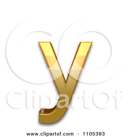 3d Gold cyrillic small letter u Clipart Royalty Free CGI Illustration by Leo Blanchette