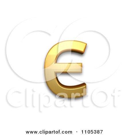3d Gold cyrillic small letter ukrainian ie Clipart Royalty Free CGI Illustration by Leo Blanchette