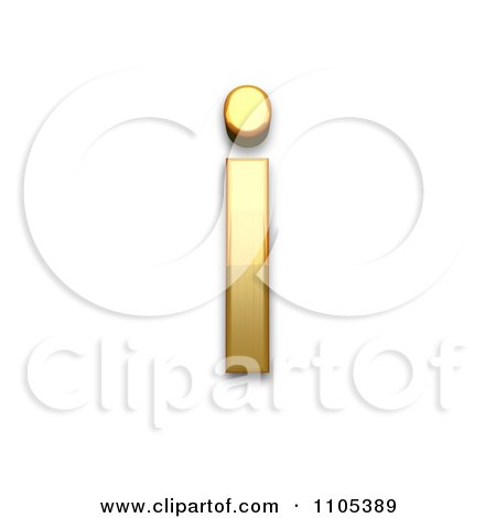3d Gold cyrillic small letter byelorussian-ukrainian i Clipart Royalty Free CGI Illustration by Leo Blanchette