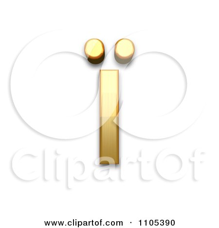 3d Gold cyrillic small letter yi Clipart Royalty Free CGI Illustration by Leo Blanchette