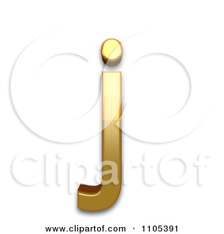 3d Gold cyrillic small letter je Clipart Royalty Free CGI Illustration by Leo Blanchette