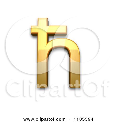3d Gold cyrillic small letter tshe Clipart Royalty Free CGI Illustration by Leo Blanchette