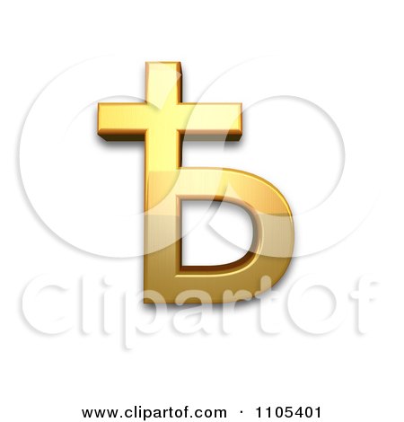 3d Gold cyrillic capital letter yat Clipart Royalty Free CGI Illustration by Leo Blanchette