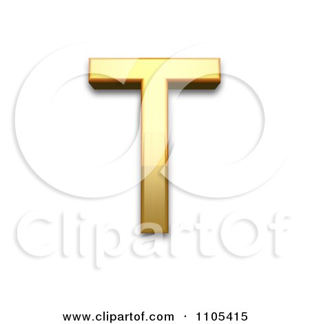 3d Gold cyrillic capital letter te Clipart Royalty Free CGI Illustration by Leo Blanchette