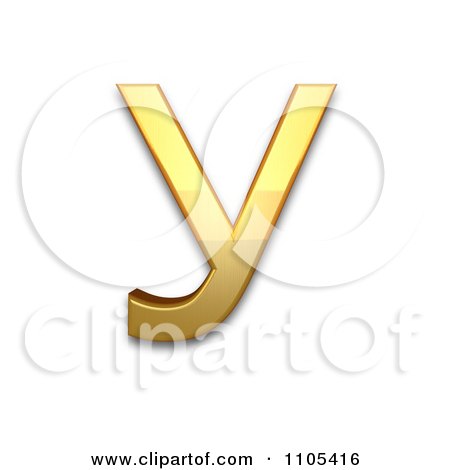 3d Gold cyrillic capital letter u Clipart Royalty Free CGI Illustration by Leo Blanchette