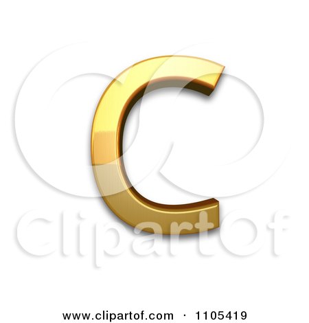 3d Gold cyrillic capital letter es Clipart Royalty Free CGI Illustration by Leo Blanchette