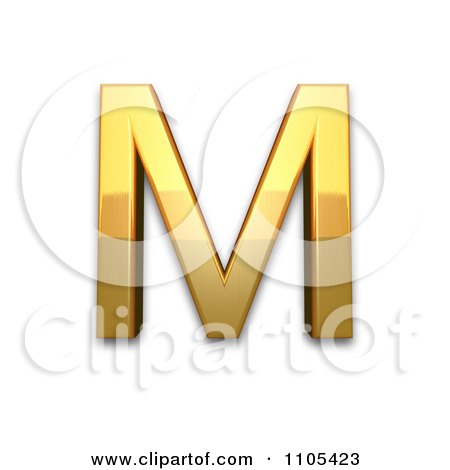 3d Gold cyrillic capital letter em Clipart Royalty Free CGI Illustration by Leo Blanchette