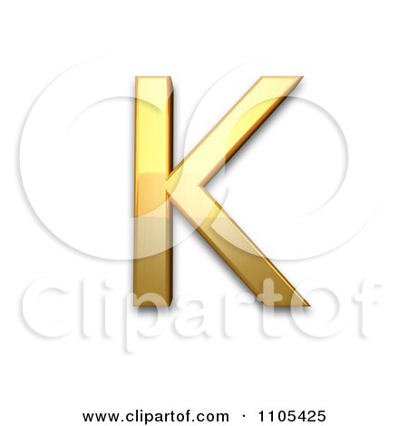 3d Gold cyrillic capital letter ka Clipart Royalty Free CGI Illustration by Leo Blanchette