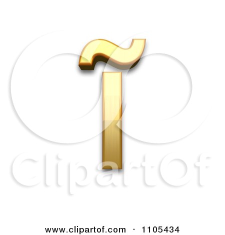 3d Gold  small letter i with tilde Clipart Royalty Free CGI Illustration by Leo Blanchette