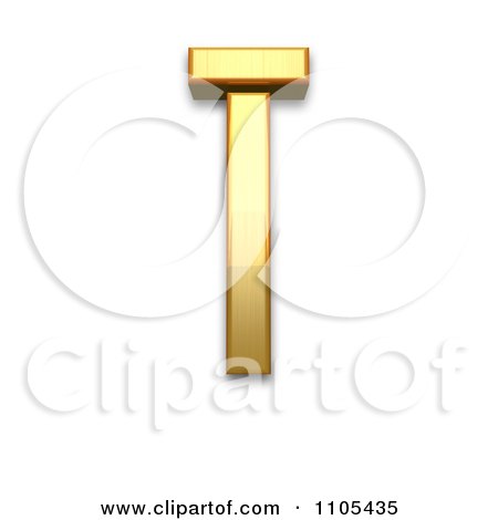 3d Gold  capital letter i with macron Clipart Royalty Free CGI Illustration by Leo Blanchette