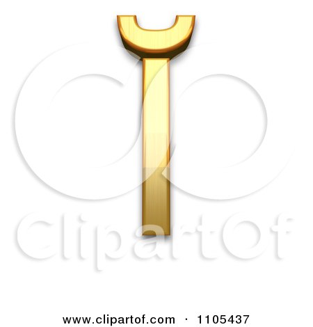 3d Gold  capital letter i with breve Clipart Royalty Free CGI Illustration by Leo Blanchette
