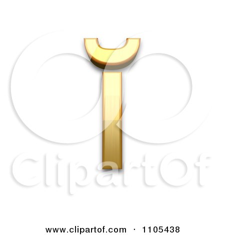 3d Gold  small letter i with breve Clipart Royalty Free CGI Illustration by Leo Blanchette