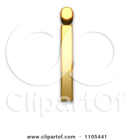 3d Gold  capital letter i with dot above Clipart Royalty Free CGI Illustration by Leo Blanchette