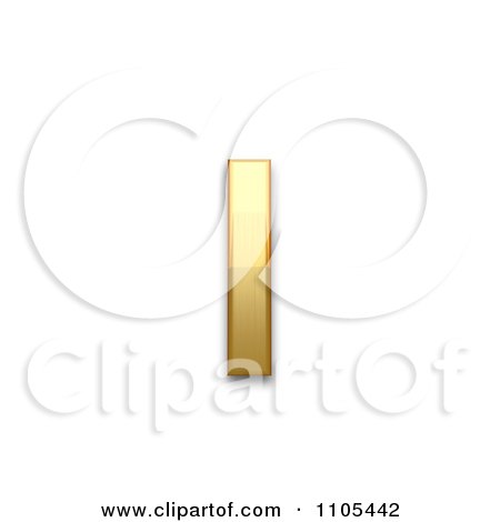 3d Gold  small letter dotless i Clipart Royalty Free CGI Illustration by Leo Blanchette