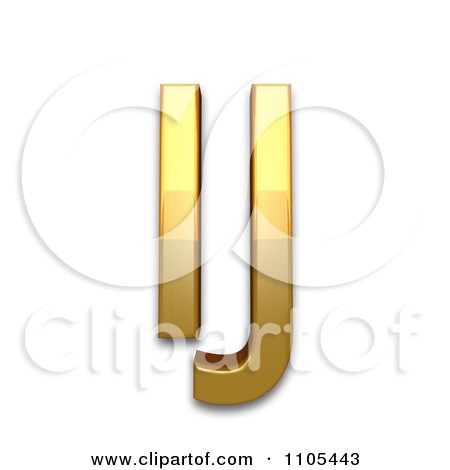3d Gold  capital ligature ij Clipart Royalty Free CGI Illustration by Leo Blanchette
