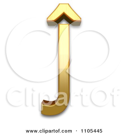 3d Gold  capital letter j with circumflex Clipart Royalty Free CGI Illustration by Leo Blanchette