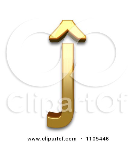 3d Gold  small letter j with circumflex Clipart Royalty Free CGI Illustration by Leo Blanchette
