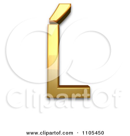 3d Gold  capital letter l with acute Clipart Royalty Free CGI Illustration by Leo Blanchette