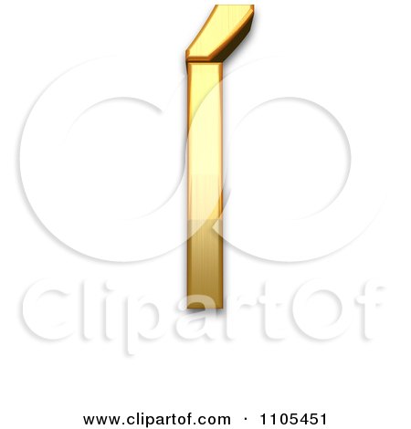 3d Gold  small letter l with acute Clipart Royalty Free CGI Illustration by Leo Blanchette