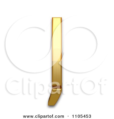 3d Gold  small letter l with cedilla Clipart Royalty Free CGI Illustration by Leo Blanchette