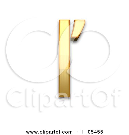 3d Gold  small letter l with caron Clipart Royalty Free CGI Illustration by Leo Blanchette