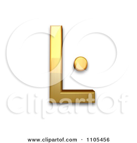 3d Gold  capital letter l with middle dot Clipart Royalty Free CGI Illustration by Leo Blanchette