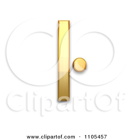 3d Gold  small letter l with middle dot Clipart Royalty Free CGI Illustration by Leo Blanchette
