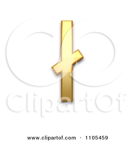 3d Gold  small letter l with stroke Clipart Royalty Free CGI Illustration by Leo Blanchette