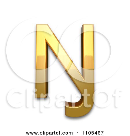 3d Gold  capital letter eng Clipart Royalty Free CGI Illustration by Leo Blanchette
