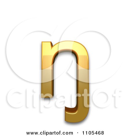 3d Gold  small letter eng Clipart Royalty Free CGI Illustration by Leo Blanchette