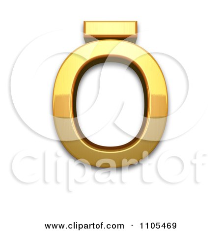 3d Gold  capital letter o with macron Clipart Royalty Free CGI Illustration by Leo Blanchette