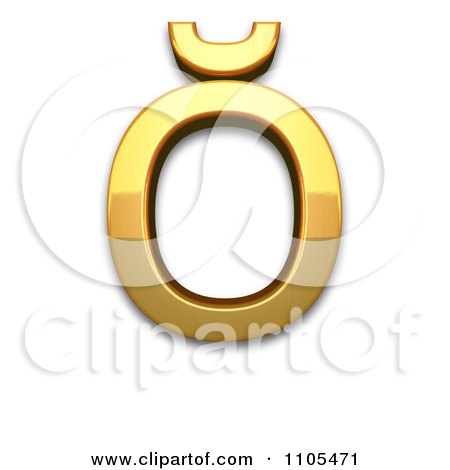 3d Gold  capital letter o with breve Clipart Royalty Free CGI Illustration by Leo Blanchette