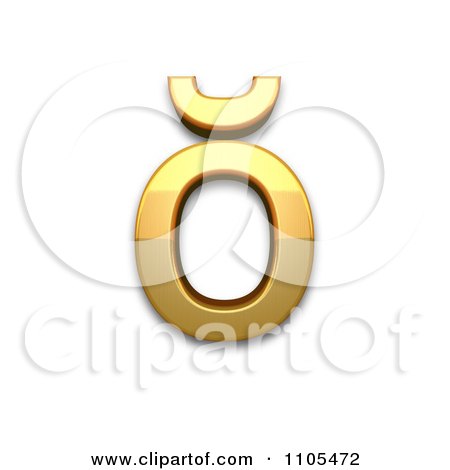 3d Gold  small letter o with breve Clipart Royalty Free CGI Illustration by Leo Blanchette
