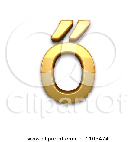 3d Gold  small letter o with double acute Clipart Royalty Free CGI Illustration by Leo Blanchette