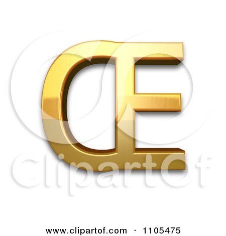 3d Gold  capital ligature oe Clipart Royalty Free CGI Illustration by Leo Blanchette