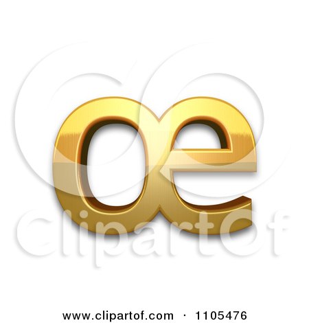 3d Gold  small ligature oe Clipart Royalty Free CGI Illustration by Leo Blanchette