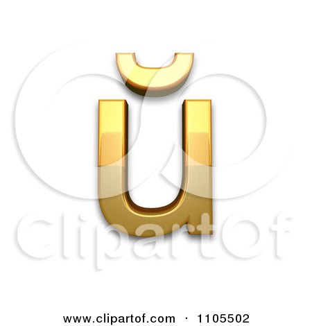 3d Gold  small letter u with breve Clipart Royalty Free CGI Illustration by Leo Blanchette