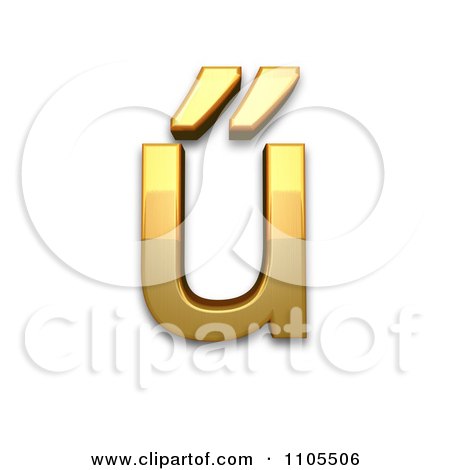 3d Gold  small letter u with double acute Clipart Royalty Free CGI Illustration by Leo Blanchette