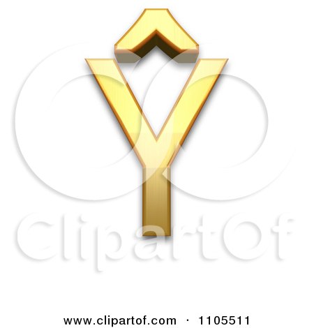 3d Gold  capital letter y with circumflex Clipart Royalty Free CGI Illustration by Leo Blanchette