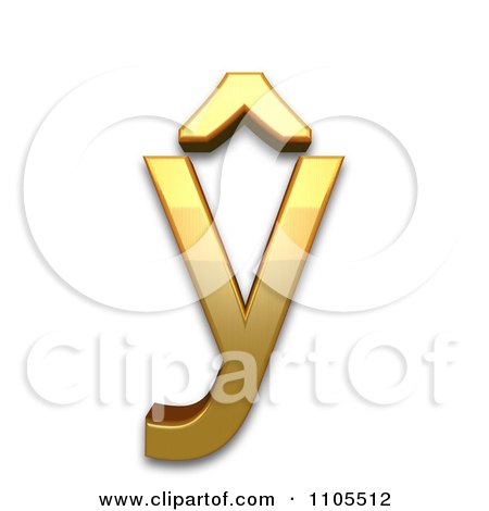 3d Gold  small letter y with circumflex Clipart Royalty Free CGI Illustration by Leo Blanchette