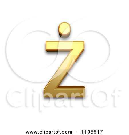 3d Gold  small letter z with dot above Clipart Royalty Free CGI Illustration by Leo Blanchette