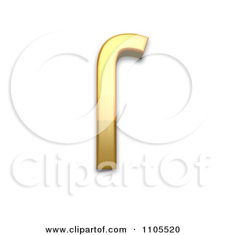 3d Gold  small letter long s Clipart Royalty Free CGI Illustration by Leo Blanchette