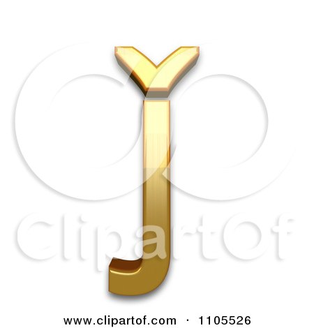 3d Gold  small letter j with caron Clipart Royalty Free CGI Illustration by Leo Blanchette