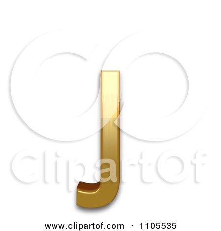 3d Gold  small letter dotless j Clipart Royalty Free CGI Illustration by Leo Blanchette