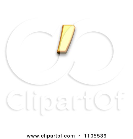 3d Gold modifier letter apostrophe Clipart Royalty Free CGI Illustration by Leo Blanchette